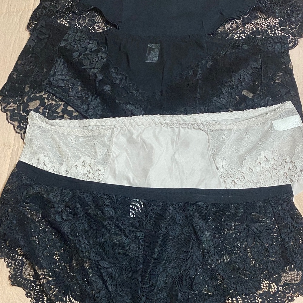 Elegant Black and Gray Lace Panty bundle 3xl